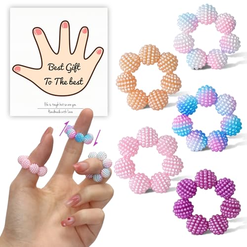 5 Pack Colored Spiky Fidget Rings