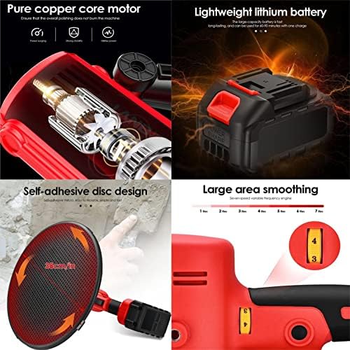 High-Efficiency Handheld Cement Wall Smoothing Machine - 1680W Plastering Tool with Brushless Lithium Battery, Ideal for Masons & DIY Projects, Durable & Lightweight