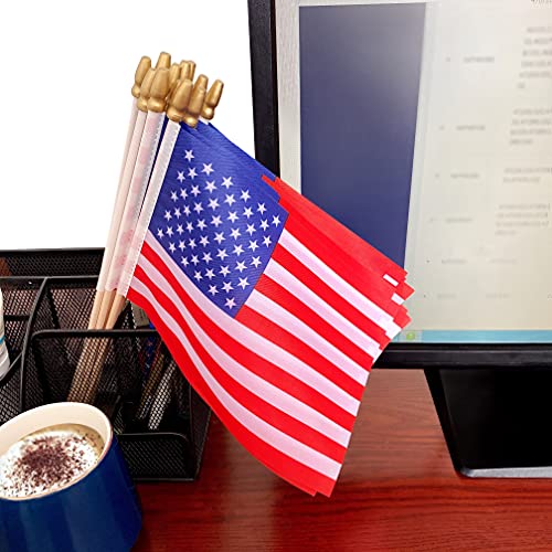 Tsmd Us American Stick Flags Small Mini Usa Hand Held Flags,July 4Th Decoration,Veteran Party,Memorial Day,5X8 Inch,12 Pack #TOP5