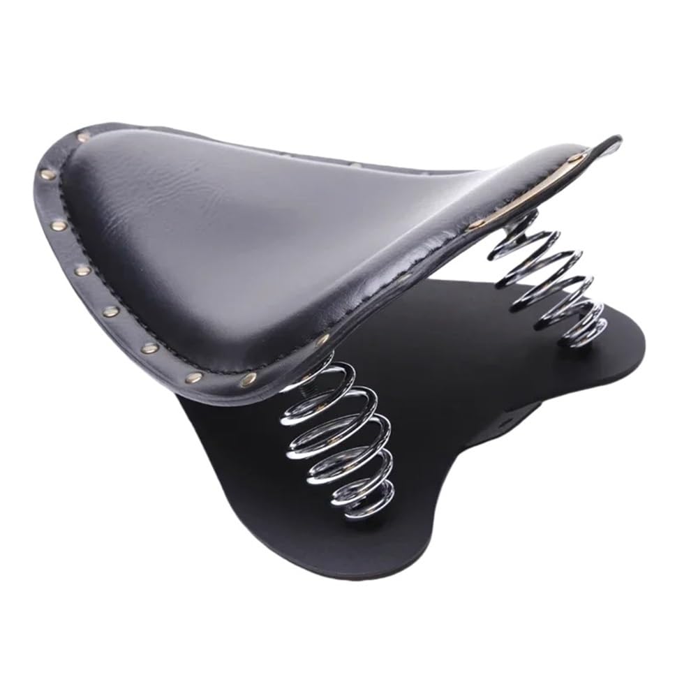 Selle en cuir pour chopper avec son support à ressort durable - 7