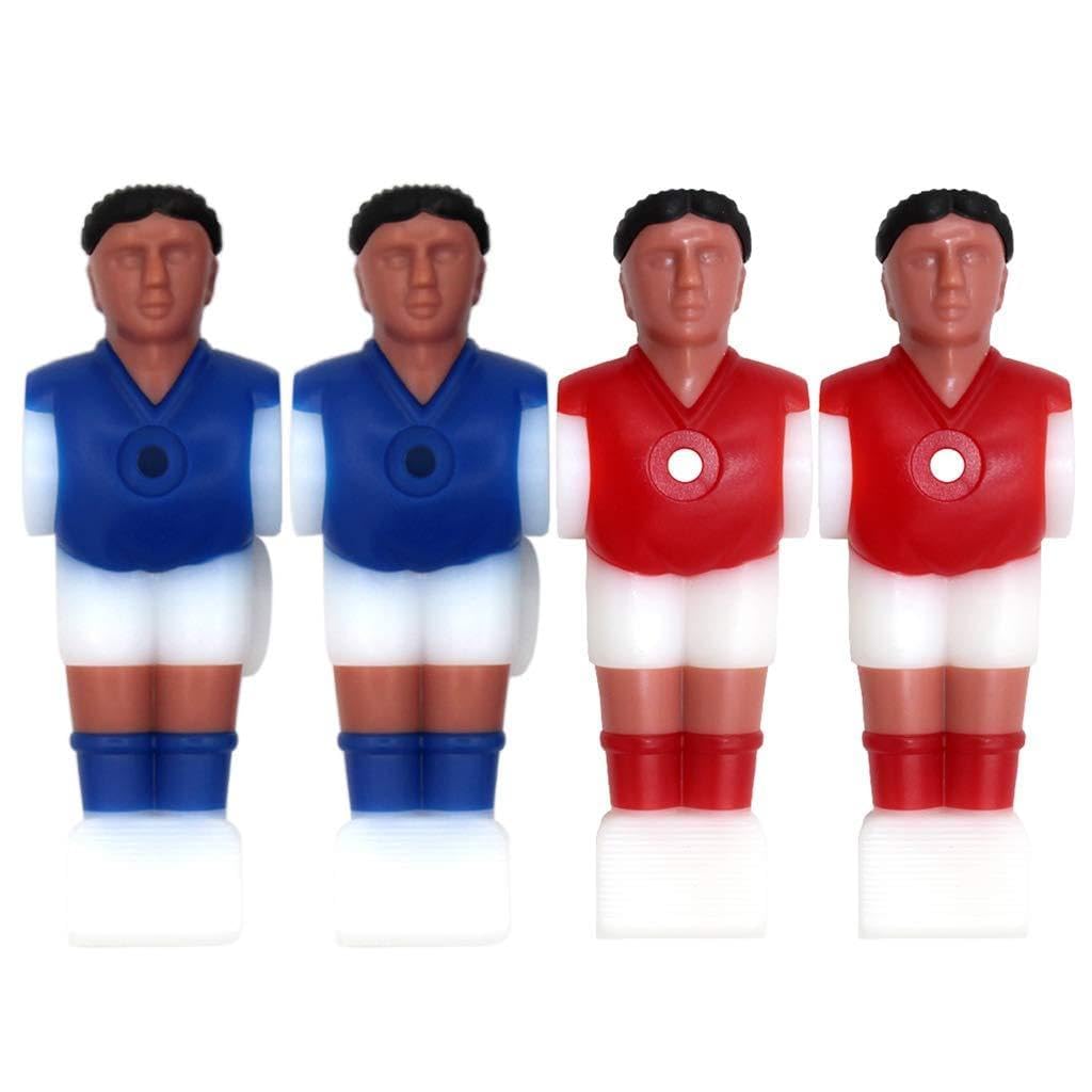 Dimeixiny 4 Pieces/pack Football Men Foosball Players Set Colorful Replacements Parts Table Soccer Football Players - Blue and Red