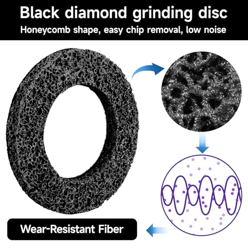 Shineboc 2 Stück Grob Reinigungsscheiben Ø150mm CSD Scheibe Nylon Gewebescheibe Schwarz für Oberflächenbearbeitung, Metall,Radnaben Reiniger