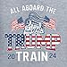 Wild Bobby All Aboard The 2024 Train Political Youth Hooded Sweatshirt, Heather Grey, Large
