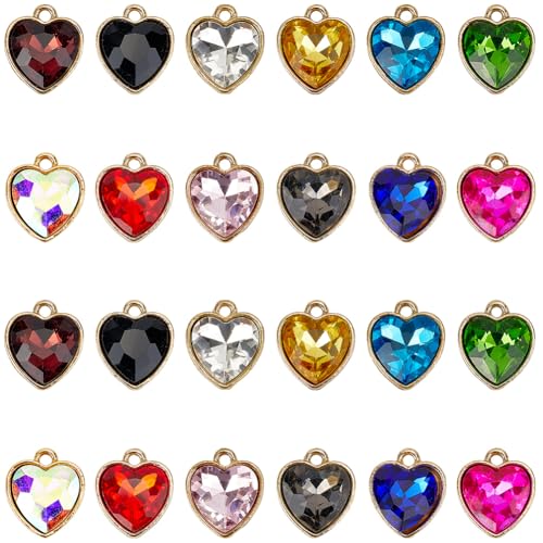 Breloques cœur en verre SUNNYCLUE pour créer vos bijoux de Saint-Valentin et cadeaux faits main