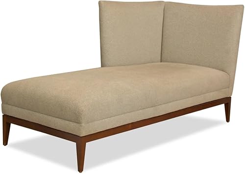Modern Upholstered Lakeside Chaise Lounge with Maple Wood Legs in Warm Finish
