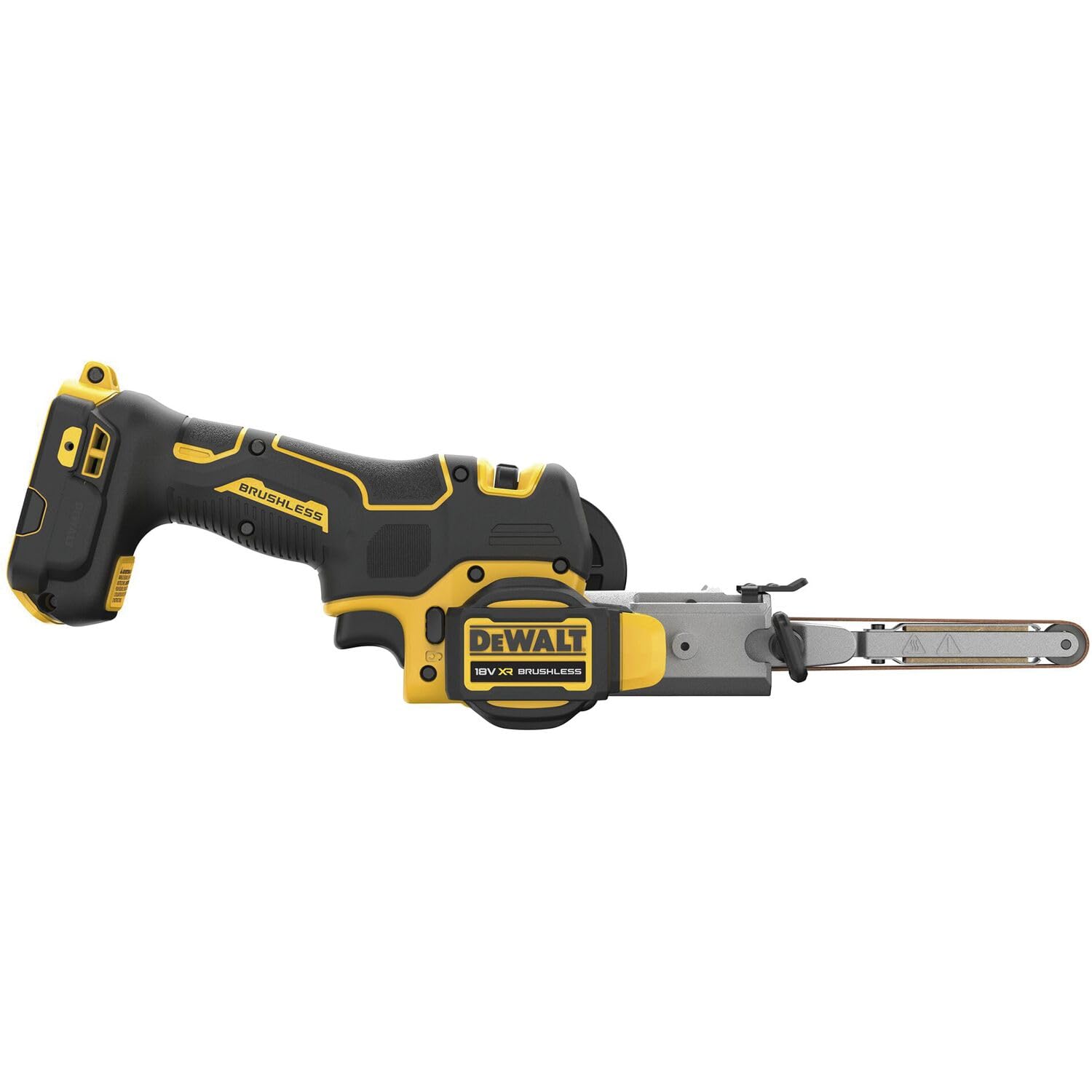 DEWALT Lijadora de banda sin escobillas XR 18V 13 mm sin cargador/batería maletín TSTAK dla profesjonalistów i majsterkowiczów, niezawodne mocowanie, standard techniczny