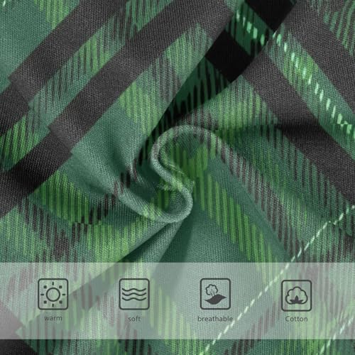 Dark Green Plaid Elastic Waistband Girls' Panties Comfort Color for Girls in Sizes 2T,3T, 4T, 5T, 6Y and 8Y3