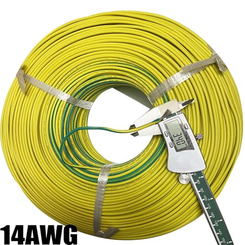 Cable de silicona flexible UL3135 14AWG amarillo y verde de 10m para alta temperatura de tierra 5