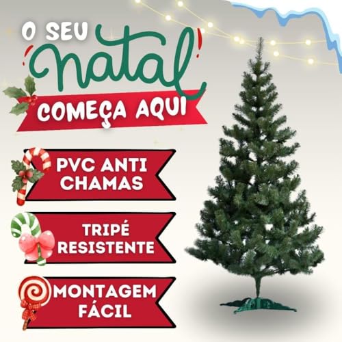Árvore De Natal 1,50cm Pinheiro Luxo 450 Galhos Cheia Resistente Pinheiro De Natal Tradicional Verde