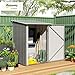Outsunny Metall Gerätehaus 0,92 m² 100x103x160cm Geräteschuppen mit abschließbarer Tür Pultdach Gartenhaus Outdoor Schuppen Schrank für Außenbereich Hinterhof Grau