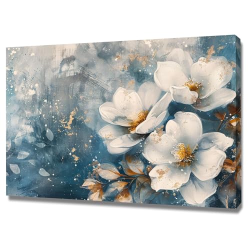 Peinture d'art abstrait de fleurs GFDJKHT - Toile murale encadrée 50x70cm pour salon