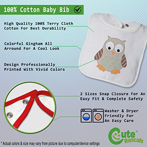 Custom Baby Bibs Burp Cloths Owl Toy Blue Gray Cotton Baby Items for Baby Girl & Boy White Design Only2