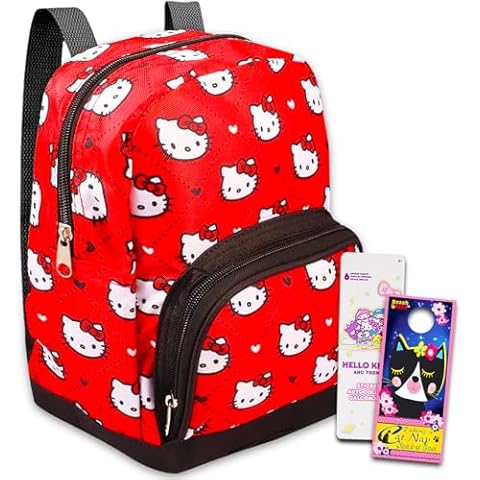 Fast Forward New York Hello Kitty Preschool Backpack for Kids, Toddlers ~ Hello Kitty School Supplies Bundle with 10" Hello Kitty Mini Backpack for Girls, Stickers, and More Cover