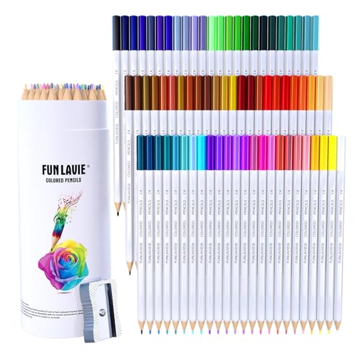 FUNLAVIE 72 Colored Pencils for Adult Coloring Books, Soft Core Art Pencils by FUNLAVIE - Used condition - US$12.51