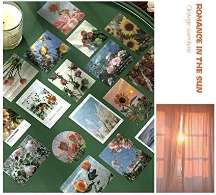 Kawaii Washi Paper Stickers Set (100 Pieces) Time Traveler Twilight Evening Scenery Decoration for Sealing Planner Calendar Bullet Daily Journals DIY Decor Photo Album Scrapbooking (A)