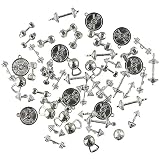 Uniquer 56Pcs 7 Styles Strength Exercises Gym Sports Charms,Bodybuilding Fitness Charms,Mix Sport Charms for Jewelry Making,DIY Bracelet Necklace Accessories