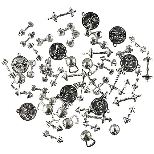 Breloques de musculation en métal pour création de bijoux sportifs - Lot de 56 pièces