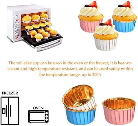 150 pcs Mini Cupcake Baking Cases, Muffin Liners Cases, Mini Cupcake Paper Cups, Foil Metallic Muffin Wrappers for Birthday, Wedding, high Temperature Resistant Cake Curling Cups
