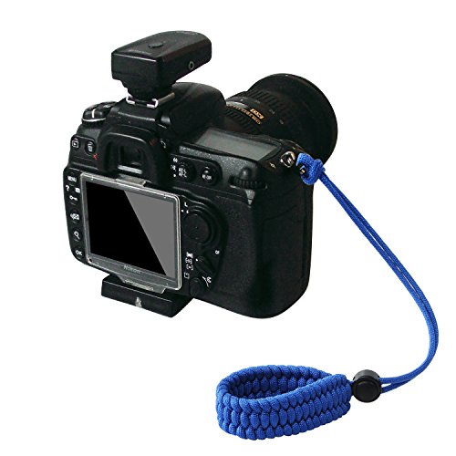 Camera Wrist Strap - Braided 550 Paracord Adjustable Camera Hand Strap/Bracelet, Quick Release Camera Strap For Dslr, Mirrorless Camera, Video Camcorder, Cameras, Binoculars, And Other Stuff(Blue) #TOP1