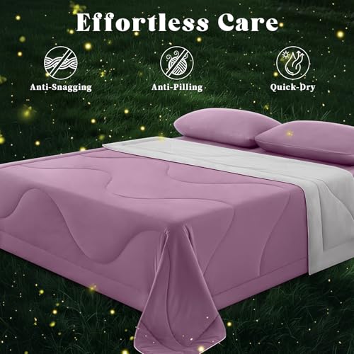 Image of Cooling Comforter Twin Size, Double-Sided Cooling Blanket for Hot Sleepers & Night Sweats, Arc-Chill Q-Max > 0.4 Breathable Ice Blanket, Lightweight Cold Comforter (68''x90'', Muted Pink)