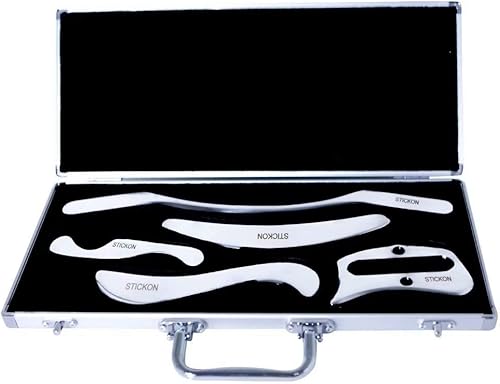 Juego de herramientas de masaje de raspado Gua Sha de acero inoxidable herramientas STICKON IASTM gran herramienta de movilización de tejidos