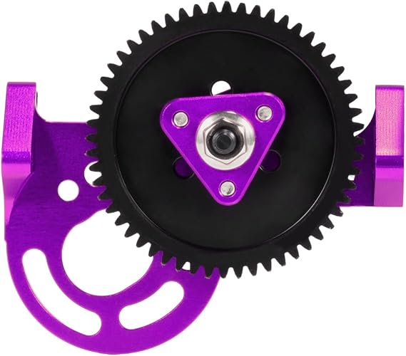 1/10 Transmission 30% OD Transfer Case Forward Motor Mount with Delrin Spur Gear for 1/10 RC Crawler Axial SCX10 II Element Enduro DIY LCG Chassis SCX10 Upgrades (Purple)