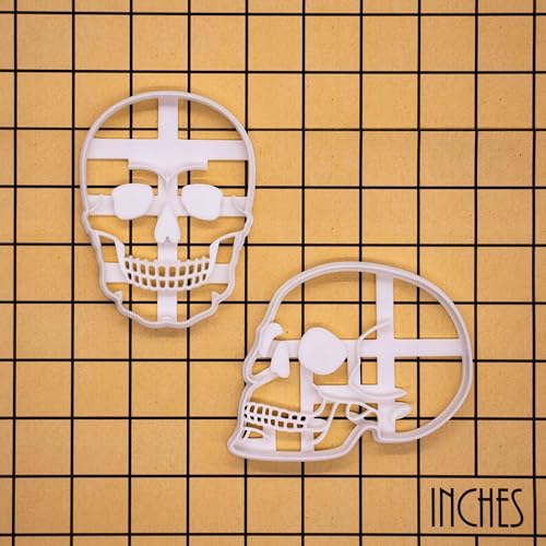 BAKERLOGY Set of 2 Skulls Cookie Cutters - Bake Halloween Treats - Detailed Biscuit Cutter Design for Baking and Crafts, ideal on fondant, dough, clay by Bakerlogy - Used condition - Image 9