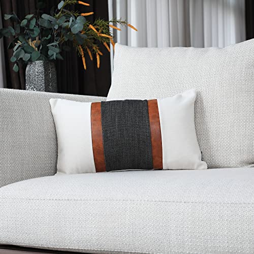 Boysum BYPC20221122 Leather Farmhouse Pillows Cover 12X20 Inch thumb #3