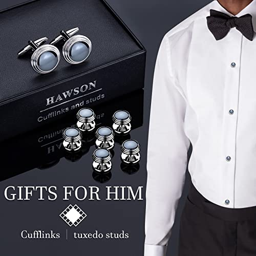Set de Mancuernillas y Botones de Tuxedo, Plateado y Dorado miniatura 3