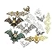 100g Big Bat Charms Collection - Antique Silver Gold Patina Flying BugBat Spooky Flittermouse Halloween Metal Pendants for Jewelry Making DIY Findings (HM32)
