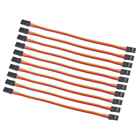 OliRC 10pcs Male to Male Servo Extension Lead Wire 22awg 60cores Cable 15cm for RC Airplane(C61-10) Cover