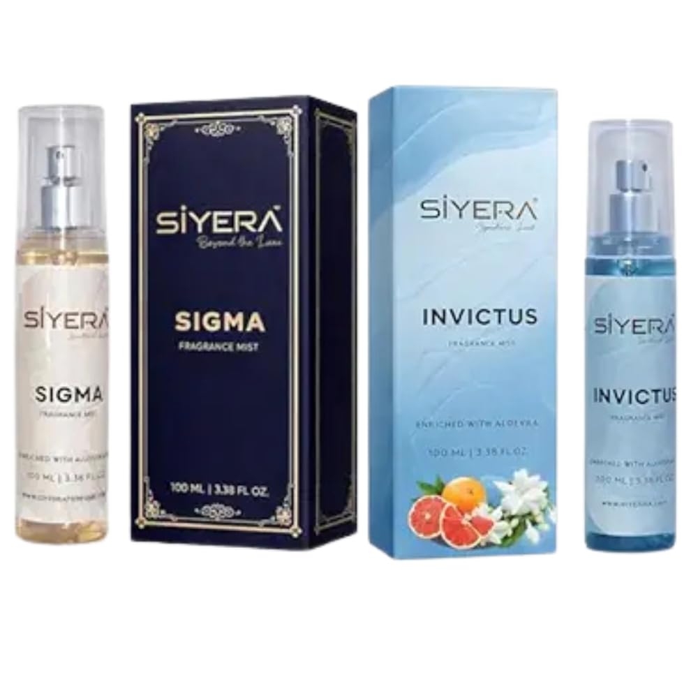Body Mist Combo of 2 (Siyera Sigma & Siyera Invecttos) | Long Lasting Fragrance Mist for Men & Women | Enriched with Aloe Vera Gel | 100ml Each-image-37