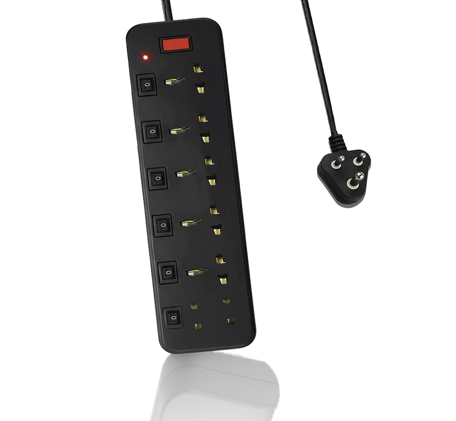 Phnxplug Extension Cord 2.5 Meter Wire with Individual Switch, Power Extension Board with 1500Watt Power in Black Colour Pack of 1-image-11