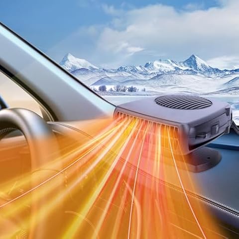 Car Heater,200W Portable Fast Heating Auto Car Heater Defroster Windshield Defogger Automobile Windscreen Heater Plug in Cigarette Lighter 360 Degree Rotary (12V) (Large Size) Cover