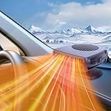 2026 New Upgraded Car Heater,12V Portable Car Heater for Vehicle, Car Defroster Windshield Heater,Portable Heater for Car,Portable Windshield Defogger and Defroster Plug into Cigarette Lighter (Black)