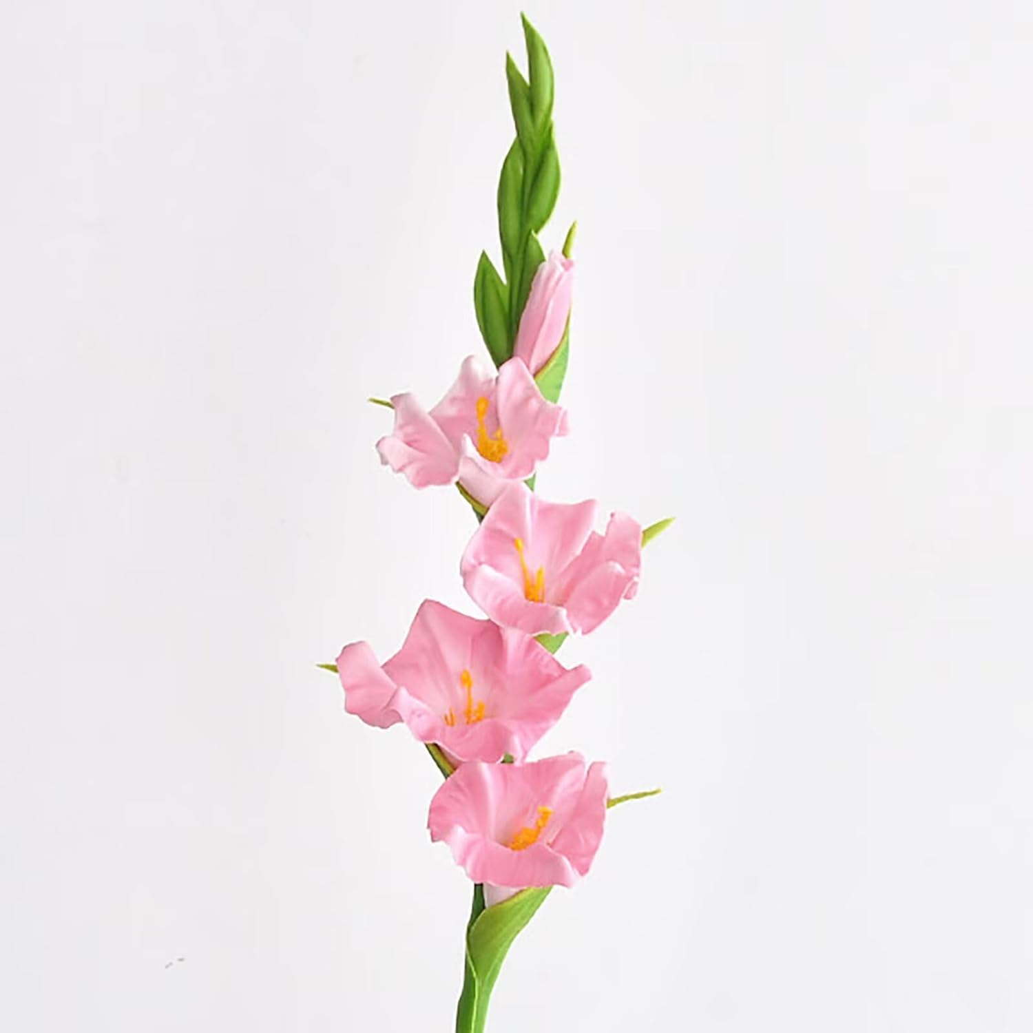 6Pcs Artificial Gladiolus Flowers White and Pink Fake Gladiolus Flowers Silk Gladiolus Flowers with Stems Fake Gladiolus Flowers for Wedding Garden Home Party Table Floral Arrangement