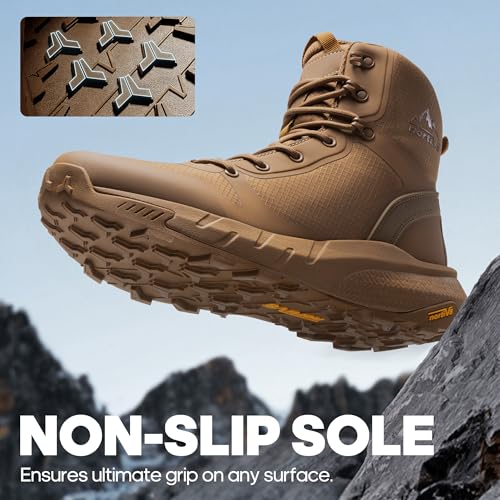 Image of NORTIV 8 Men's Military Tactical Boot Lightweight Comfortable Boots for Work All Day Side Zipper Motorcycle Combat Hiking Boots Metrostrike(8-9 Inches)