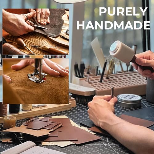 Vintage Handmade Leather Wallet, Men's Multifunctional Slim Wallet, Slim Minimalist Style with Pen Slot (2)4