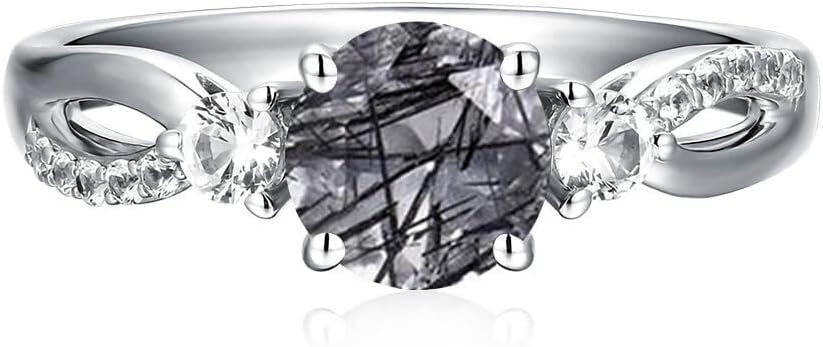 Round Cut Sapphire/Moissanite/Aquamarine/Amethyst Engagement Ring S925 10K 14K 18K Gold Personalized Gemstone Rings Promise Ring Engraved Name Valentine's Day Jewelry Gift for Her 1-5 Carats