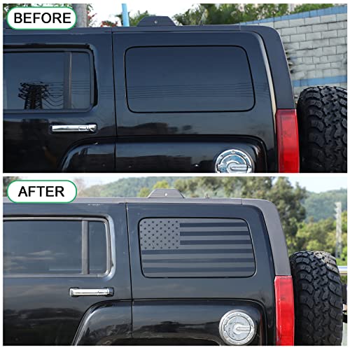American Flag Vinyl Rear Side Window Decals Compatible With Hummer H3 2005-2009,Window Decals Precut Stickers Exterior Accessories (American Flag) #TOP1