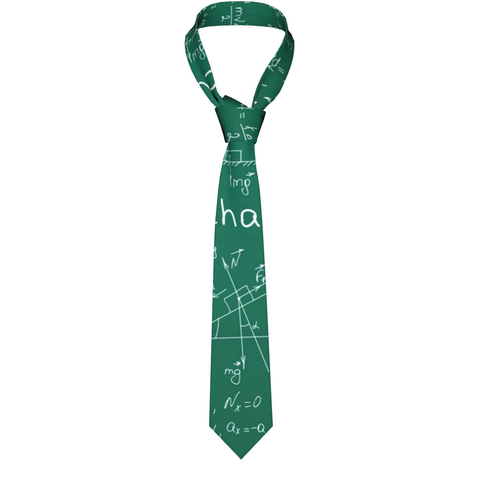 DMoys Mens Ties, Men's Neckties Business Neckties Suit Tie Casual Wedding Formal Tie Mechanics Physics Formulas Green Chalkboard