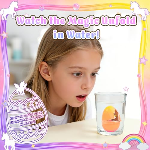 Image of MOMUSE Hatching Unicorn Eggs for Kids 6PCS, Rainbow Surprise Magical Eggs | Mini Unicorns & Butterflies & Reusable Charm Pouches, Blind Box Craft Kits for Girls 3 4 5 6 7 8, Easter Birthday Gifts