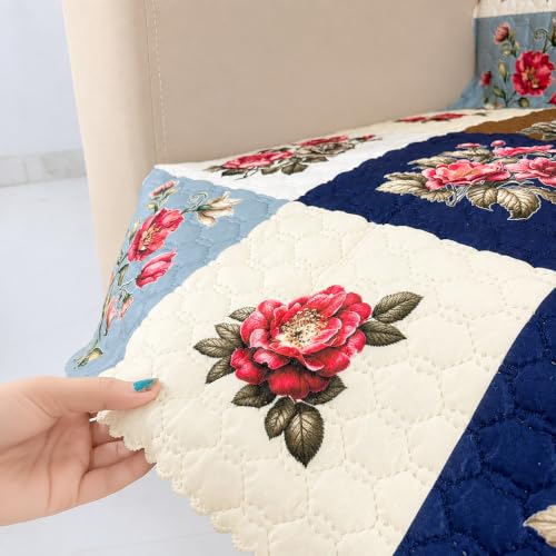 Image of Homerz Premium Printed Quilted Velvet Sofa Slip Cover Protector, Sofa Mat, Exact Size, Antislip Cover (Milan, 1 Seater, Full)