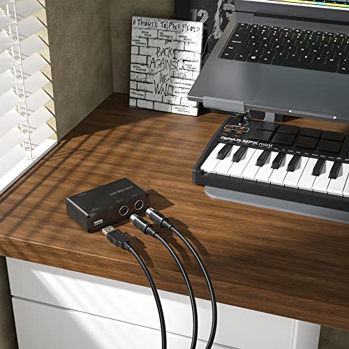Image of DigitalLife Standalone MIDI-USB Host Bridge Box - 1-In /1-Out 5-Pin MIDI Interface, LED Indicator, Metal Housing (Black) | Connects Class-Compliant USB MIDI Keyboards, Controllers, Synthesizers to 5-PIN DIN MIDI Gear Without Computer