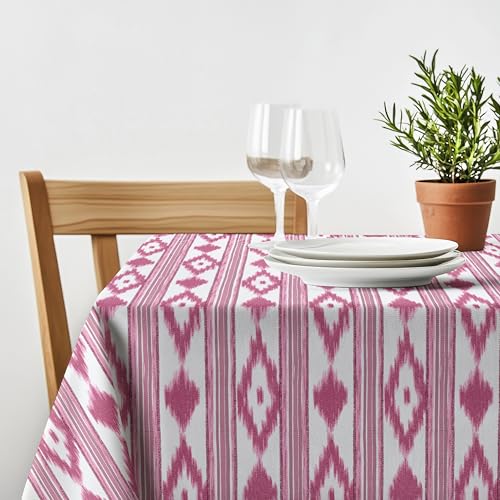 Nappe en résine rose 220 x 140 cm protège table rectangulaire - 7