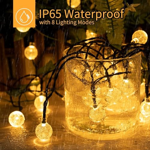 Image of CBK 45 Bulbs LED Fairy String Solar Light Silicon LED Bulbs 10 Meter Waterproof 8 Mode Outdoor /Indoor Waterproof Solar Powered Led String Light, Decorations for Garden Yard Balcony (Yellow)