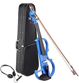 AW 4/4 Electric Violin Full Size Wood Silent Fiddle Musical Instrument Fittings Headphone