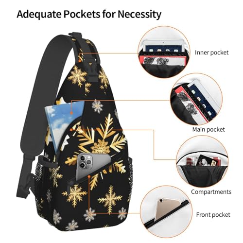 Bolso cruzado tipo mochila con diseño de copos de nieve miniatura 4