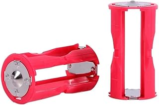 priaolker 4 AAA Cylindrical Battery Adapter Brackets for Converting to C Batteries, Pack of 2, Pink
