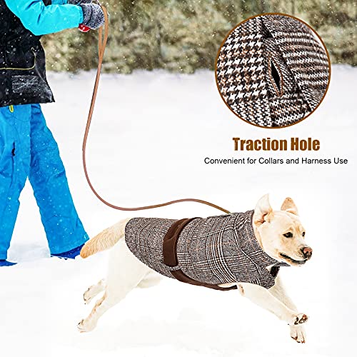 Buddypuppy Hundemantel Winter,Warm Hundejacke Winter für mittlere und große Hunde,Winddicht Hunde Winterjacke mit Verstellbarem Rückengurt & Gurtloch,2XL